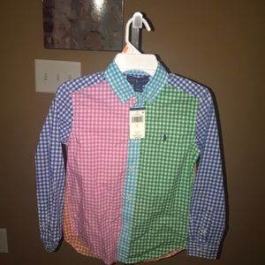 Polo multi color button up shirt